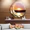 Designart - Colored Ocean Waves Falling Down VIII - Modern Seashore Round Circle Metal Wall Decor
